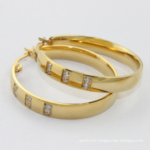 alibaba china supplier,2014 stainless steel hoop earring with crystal , fashion jewelry